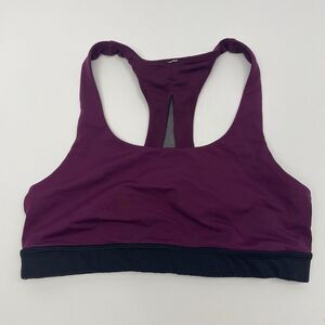Lululemon Razorback Sports Bra Burgundy Black Mesh Wide Strap Women’s Size 8